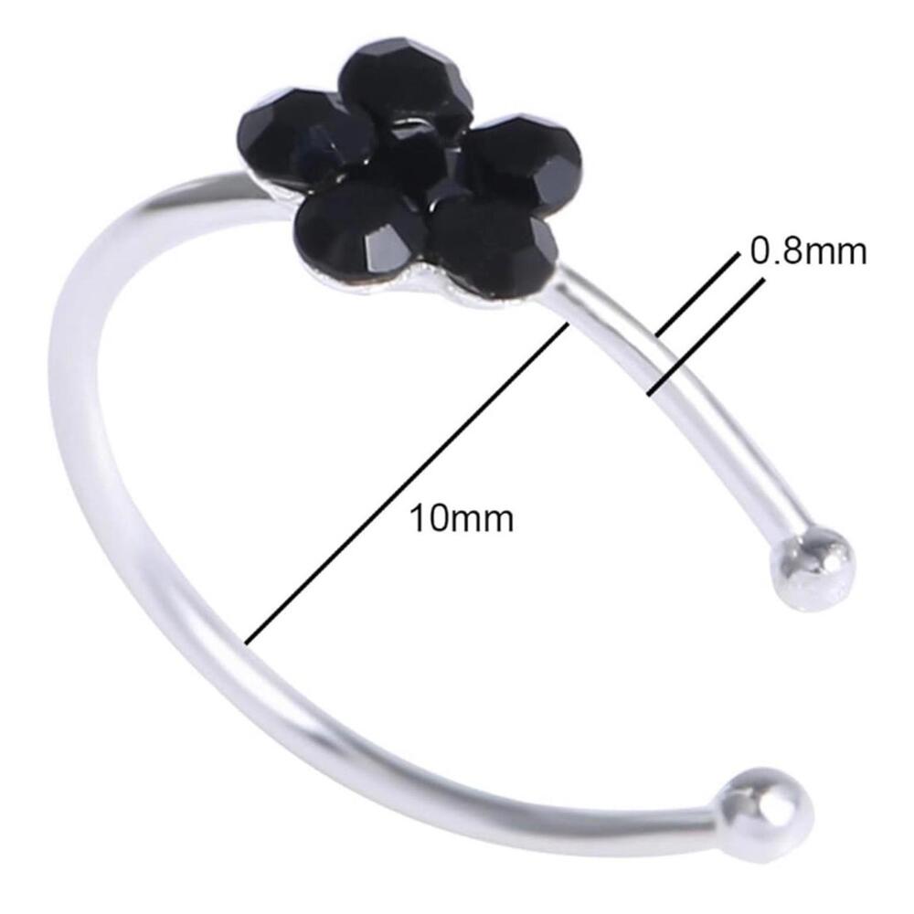 Faux Nose Ring, Crystal & Gold Floral Nose Hoop, Helix Tragus Faux Ring *NEW* - Picture 6 of 8